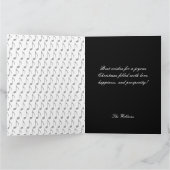 Chic Houndstooth Musical Notes Merry Kerstry Kaart (Binnen)