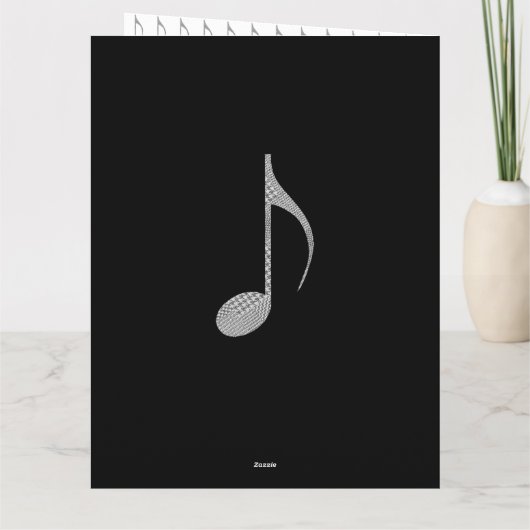 Chic Houndstooth Musical Notes Merry Kerstry Kaart (Achterkant)