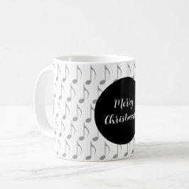 Chic Houndstooth Musical Notes Merry Kerstry Koffiemok
