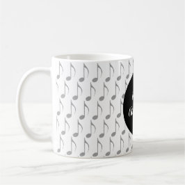 Chic Houndstooth Musical Notes Merry Kerstry Koffiemok