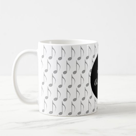 Chic Houndstooth Musical Notes Merry Kerstry Koffiemok (Links)