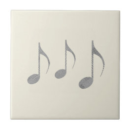 Chic Houndstooth Musical Notes Patroon Tegeltje