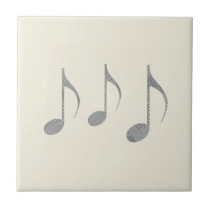 Chic Houndstooth Musical Notes Patroon Tegeltje