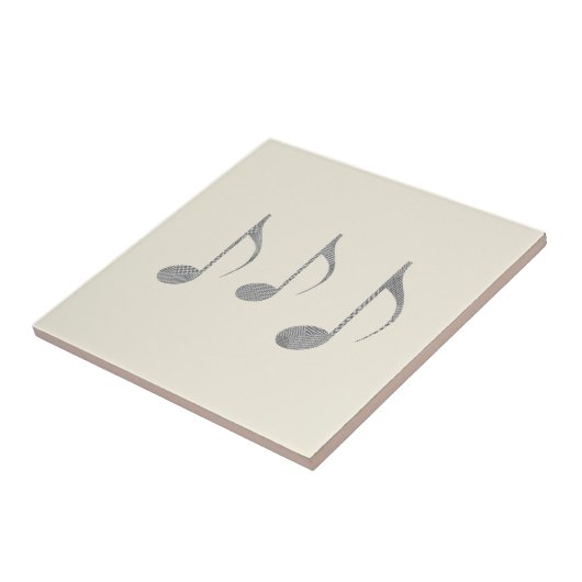 Chic Houndstooth Musical Notes Patroon Tegeltje (Zijkant)