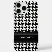 Chic Houndstooth Patroon Naam Zwart Wit Case-Mate iPhone Case (Achterkant)