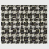 Chic Houndstooth Patroon Verjaardag 50e Gebroken W Cadeaupapier (Vlak)