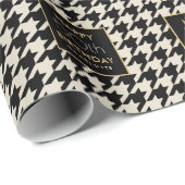 Chic Houndstooth Patroon Verjaardag 50e Gebroken W Cadeaupapier (Rol Hoek)