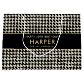 Chic Houndstooth Verjaardag Elke Leeftijd 30e Gebr Groot Cadeauzakje (Voorkant)