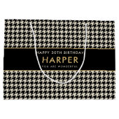 Chic Houndstooth Verjaardag Elke Leeftijd 30e Gebr Groot Cadeauzakje (Achterkant)