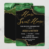 Chic Housewarming Party Emerald Green Agate Marble Kaart (Voorkant / Achterkant)