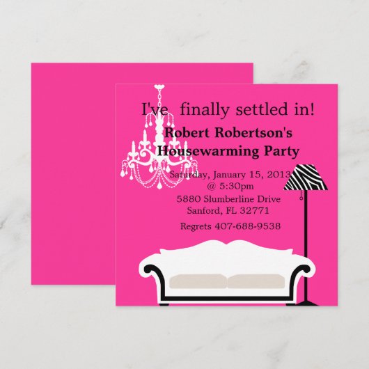 Chic Housewarming-uitnodiging Kaart (Voorkant / Achterkant)