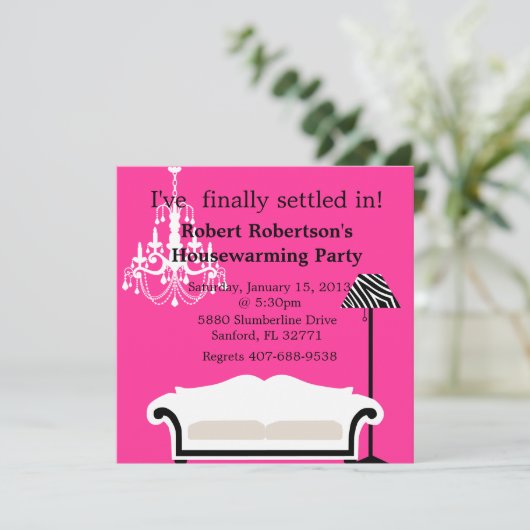 Chic Housewarming-uitnodiging Kaart (Staand voorkant)