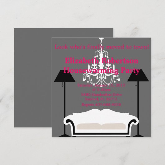 Chic Housewarming-uitnodiging Kaart (Voorkant / Achterkant)