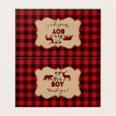 Chic Houthakker Rode Buffalo Baby Shower Bedankt Kaart (Buitenkant ongevouwen)