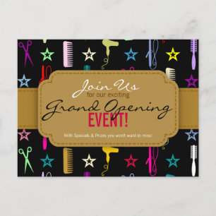 Chic Hues Multicolor Hair Salon Grand Opening Briefkaart