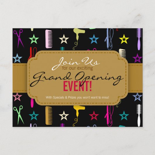 Chic Hues Multicolor Hair Salon Grand Opening Briefkaart (Voorkant)