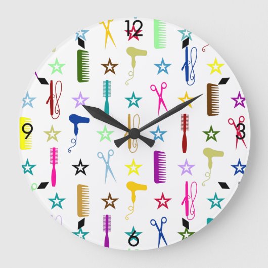 Chic Hues Multicolor op witte wandklok (Voorkant)