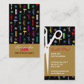 Chic Hues Multicolor Salon Tools Verticaal Visitekaartje (Voorkant / Achterkant)