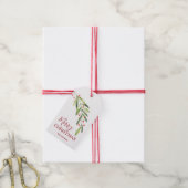 Chic Hulst en Bessen Prettig Kerstfeest Cadeaulabel (Met Touw)