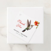 Chic Hummingbird en Oranje Flower Wedding Bedankjes Labels (In situ)