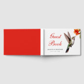 Chic Hummingbird en Oranje Flower Wedding Gastenboek (Volledig)