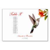 Chic Hummingbird en Oranje Flower Wedding Kaart (Achterkant)