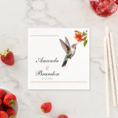 Chic Hummingbird en Oranje Flower Wedding Servet (Insitu)