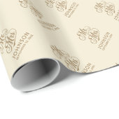 Chic Huwelijksgunst Bruid & Bruidegom Trendy Mr. M Cadeaupapier (Rol Hoek)