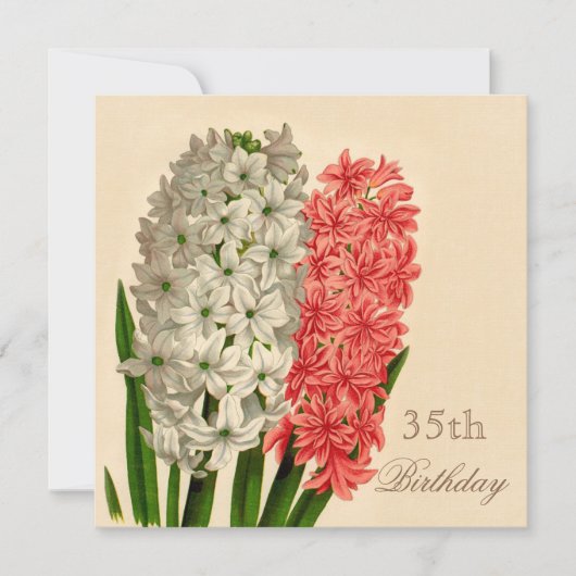 Chic  Hyacinths 35th Birthday Kaart (Voorkant)