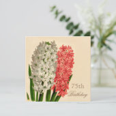 Chic Hyacinths 75th Birthday Kaart (Staand voorkant)