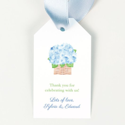 Chic Hydrangea Basket Summer Wedding Shower Cadeaulabel