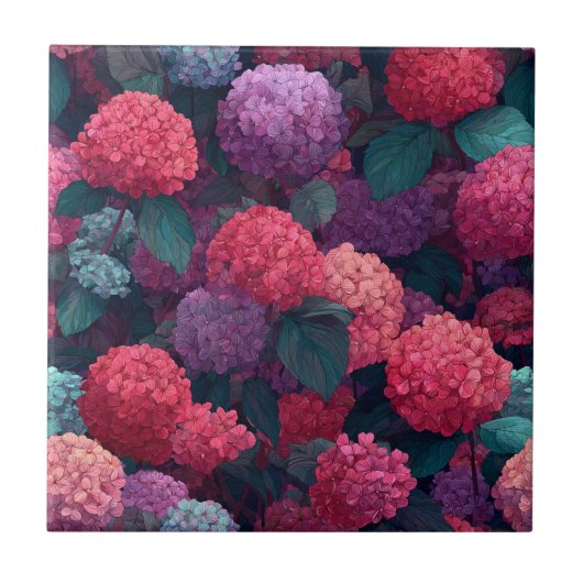 Chic Hydrangeas Keramische Tegels voor Home Decor Tegeltje (Voorkant)