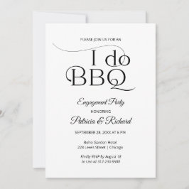 Chic I DO BBQ Feestelijke Uitnodiging