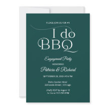Chic I DO BBQ uitnodiging voor verlovingsfeest