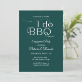Chic I DO BBQ uitnodiging voor verlovingsfeest (Staand voorkant)