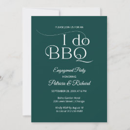 Chic I DO BBQ uitnodiging voor verlovingsfeest