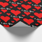 CHIC_"I Love You" RED HEARTS WRAPPING PAPER Cadeaupapier (Hoek)