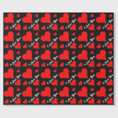 CHIC_"I Love You" RED HEARTS WRAPPING PAPER Cadeaupapier (Vlak)