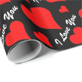 CHIC_"I Love You" RED HEARTS WRAPPING PAPER Cadeaupapier (Rol Hoek)