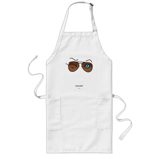 Chic-iconische winkS Aviator Glasses Bruin gradiën Lang Schort (Voorkant)