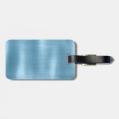 Chic-ijsblauw aqua dripping glitter monogram bagagelabel (Achterkant horizontaal)