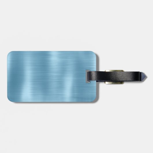 Chic-ijsblauw aqua dripping glitter monogram bagagelabel (Achterkant horizontaal)