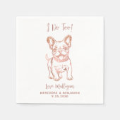 Chic Ik doe te Franse Bulldog Roos gouden bruiloft Servet (Voorkant)