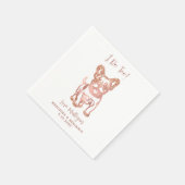 Chic Ik doe te Franse Bulldog Roos gouden bruiloft Servet (Hoek)