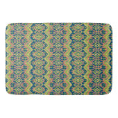 Chic Ikat Colorful Ethnic Pattern on Blue Badmat (Voorkant)