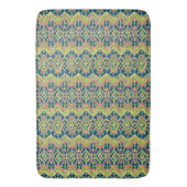 Chic Ikat Colorful Ethnic Pattern on Blue Badmat (Voorkant Verticaal)