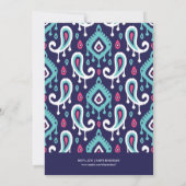Chic Ikat Paisley Graduation Party Invitation Kaart (Achterkant)