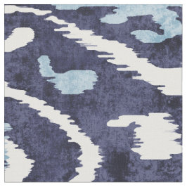 Chic indigo blue en white ikat tribale patronen stof