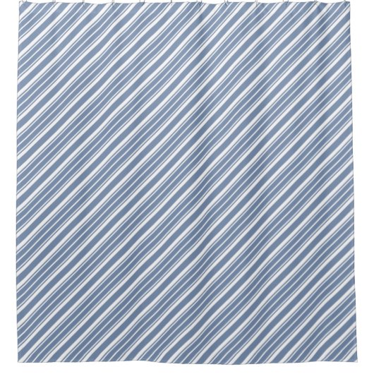 Chic Indigo Blue en White Ticking Stripes Douchegordijn (Voorkant)