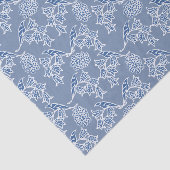 Chic Indigo Blue Ethnic Floral Print Tissue Paper Tissuepapier (Detail)